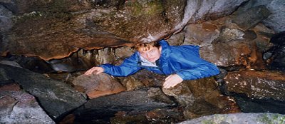 Mark in a cave